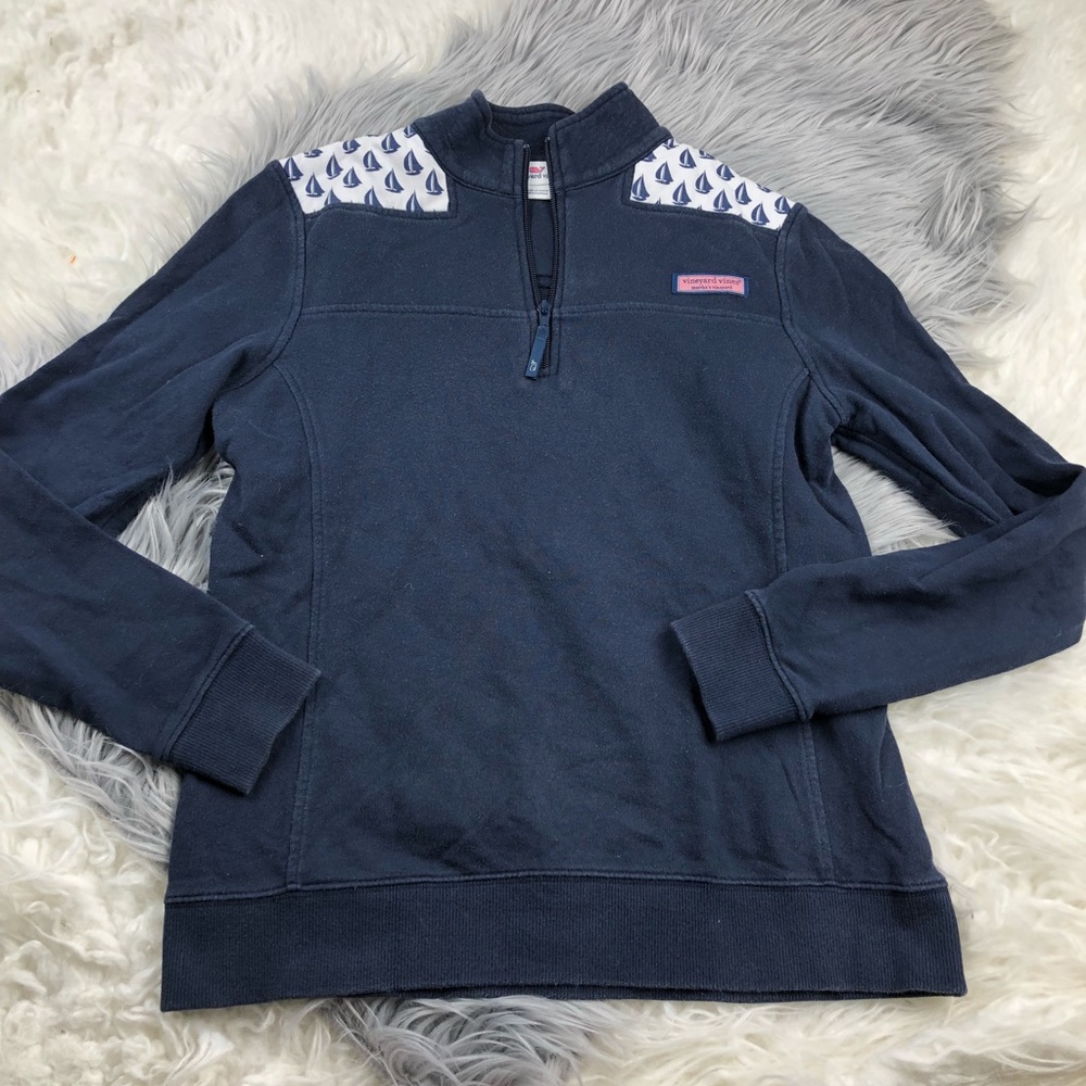 vineyard vines xs blue sails quarter zip